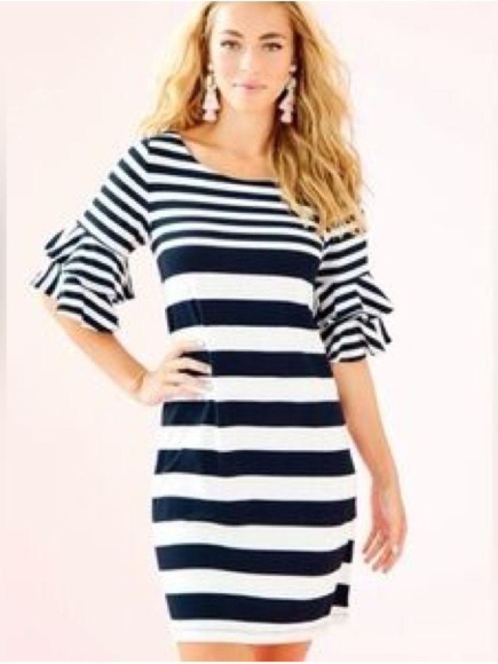 Lilly Pulitzer Lula dress, navy and white stripes